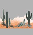 mexico pattern with opuntia agave and saguaro vector image