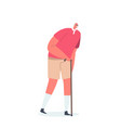 senior male character with walking cane isolated vector image