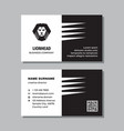 business visit card template with logo - concept vector image vector image