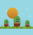 happy cactus vector image vector image