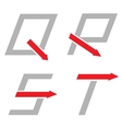 q r s t letters vector image