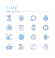 set color line icons time vector image vector image