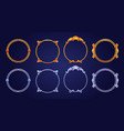 silver and golden vintage game frames borders vector image