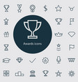 award outline thin flat digital icon set vector image