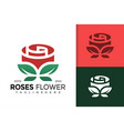 red rose flower logo design template vector image