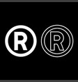 symbol copyright icon set white color flat style vector image