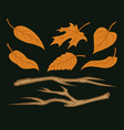 tree branches and leaves collection vector image vector image