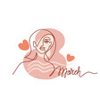 happy womens day card abstract portrait vector image