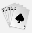 royal straight flush playing cards poker hand vector image