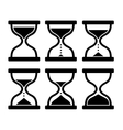 sand clock set glass timer on white background vector image vector image