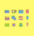 set simple line icons upgrading computer vector image vector image