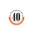 40th year celebrating anniversary emblem logo vector image