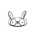 cute smiling kawaii easter bunny face with glasses vector image vector image