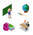 isometric school lesson little students vector image vector image