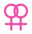 lesbian symbol in simple outline pink color vector image