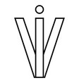 logo sign iv vi icon nft interlaced letters i v vector image vector image