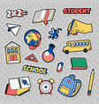 stickers education school theme with books vector image