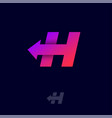 h monogram arrow logistic delivery shipping logo vector image vector image