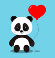 isolated romantic sweet and cute baby panda bear vector image