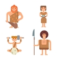 caveman primitive stone age people vector image vector image