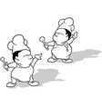 set of drawings two chef mascots vector image vector image