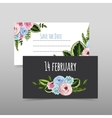 set of valentines cards with painted flower vector image