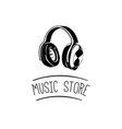 music headset logo design templateelement vector image