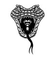 snake head in engraving style design element vector image vector image