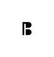 two letter p and b logo design concept vector image