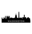 washington skyline silhouette black vector image