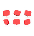 icon set red bubble like button or vector image vector image