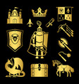 knighthood in middle ages icons vector image
