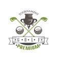 tournament golf premium logo elegant vintage vector image