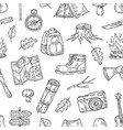 camping pattern hiking family camp in natural vector image