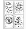 christmas calligraphy greeting cards set vector image vector image