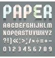 alphabet folded paper vector image vector image