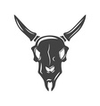 bulls scull black icon logo element isolated vector image