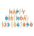 happy birthday candles party letters vector image vector image