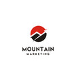 mountain arrow statistic diagram chart logo vector image vector image