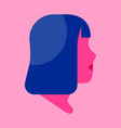 simple pink abstract woman profile head vector image