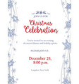 christmas party invitation with frosty snowflakes vector image