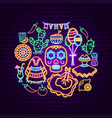 mexican holiday neon concept vector image vector image