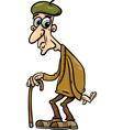 Senior with cane cartoon Royalty Free Vector Image