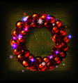 beautiful christmas wreath dark background vector image vector image