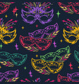 carnival masks pattern seamless colorful vector image