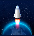 space red rocket launch creative art vector image