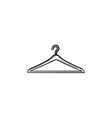 clothes hanger hand drawn outline doodle icon vector image