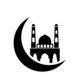 crescent moon mosque icon design template vector image
