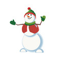 cute snowman hand drawn icon vector image