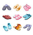 slippers home footwear isolated pairs male female vector image vector image